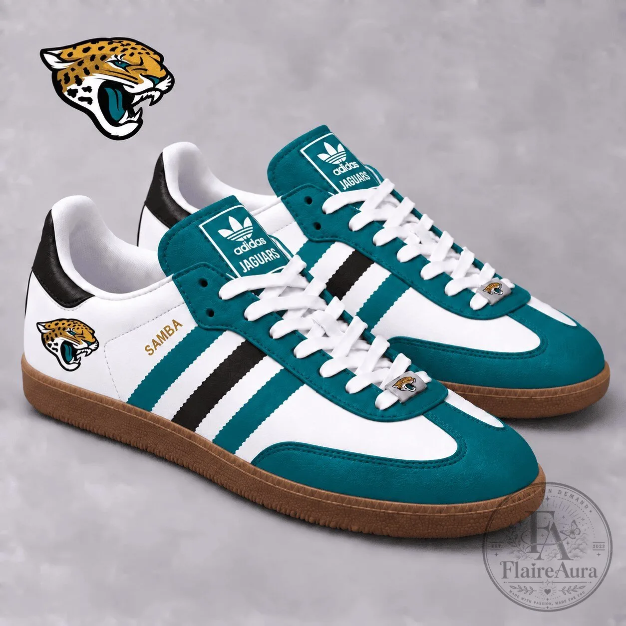 Jacksonville Jaguars Adidas Samba Shoes NFL Football Team Sneakers