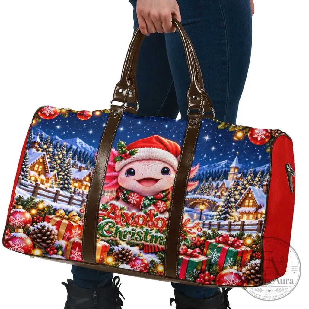 Axolotl Christmas Winter Wonderland Holiday Travel Bag Cute Animal 7 Axolotl Christmas Winter Wonderland Holiday Travel Bag Cute Animal