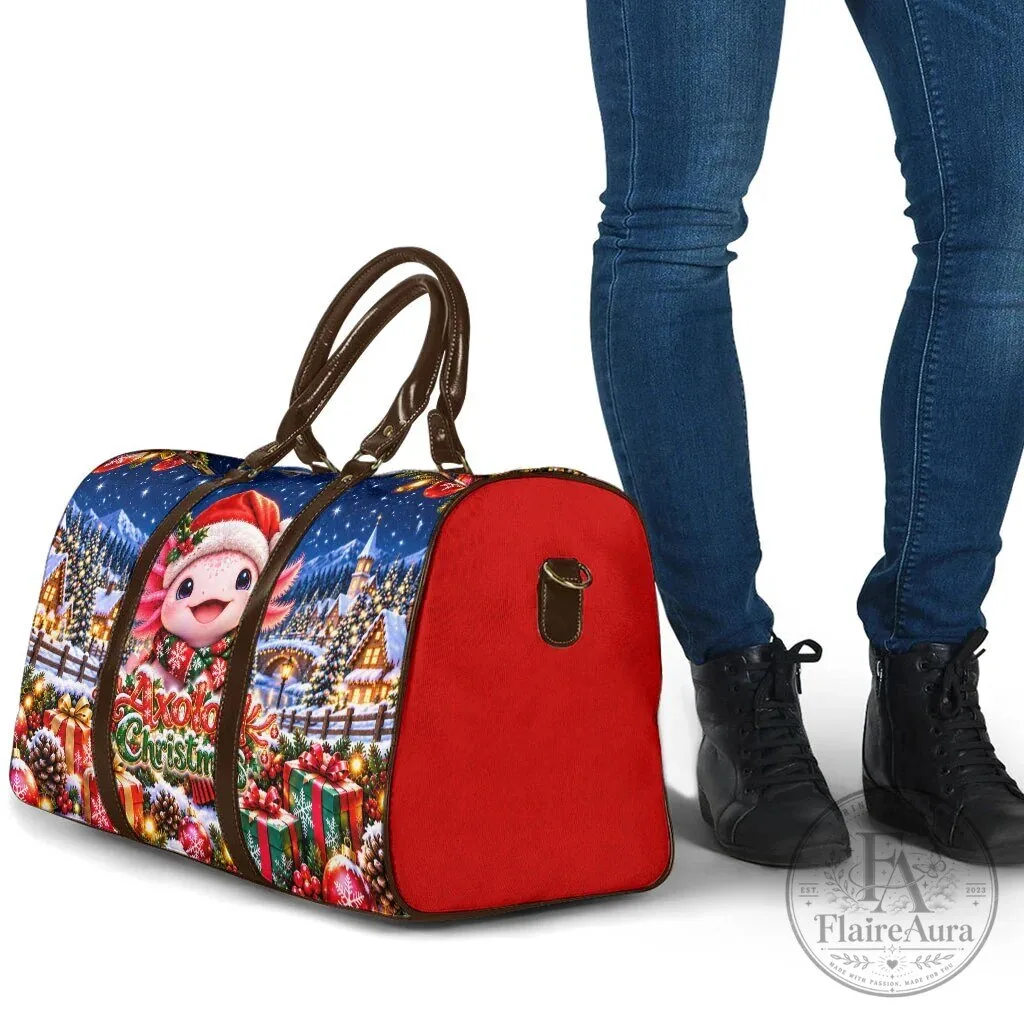 Axolotl Christmas Winter Wonderland Holiday Travel Bag Cute Animal 8 Axolotl Christmas Winter Wonderland Holiday Travel Bag Cute Animal