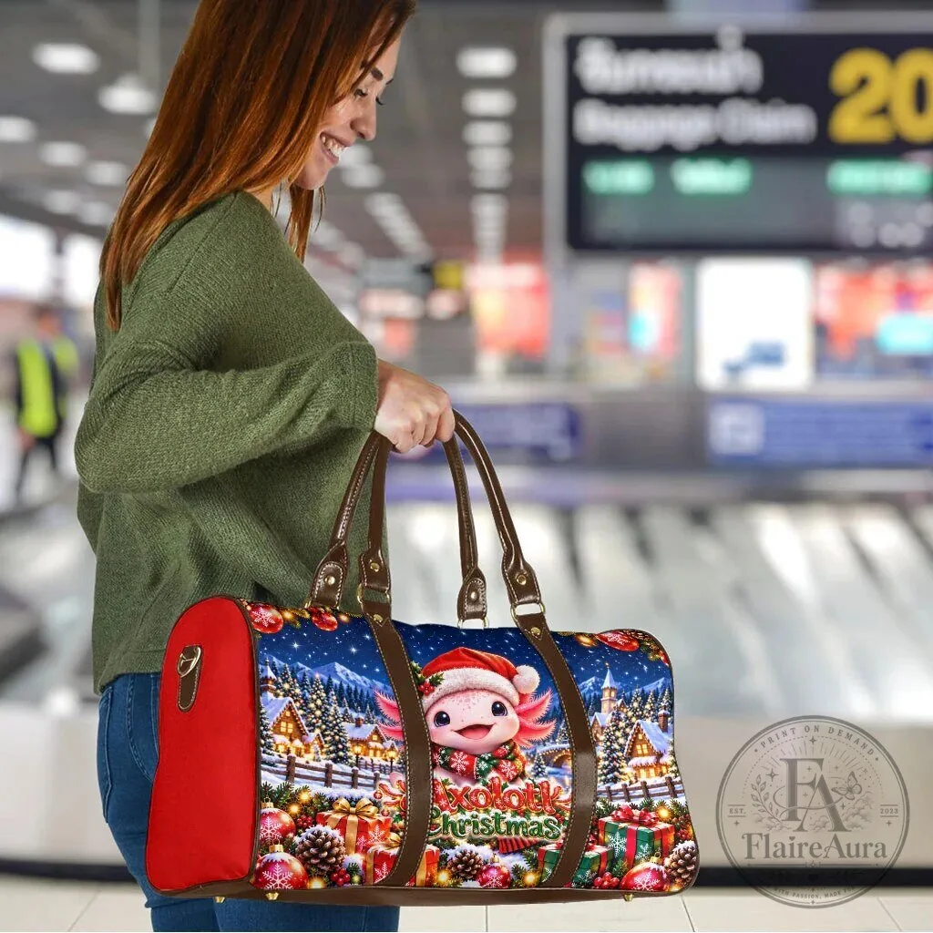 Axolotl Christmas Winter Wonderland Holiday Travel Bag Cute Animal 11 Axolotl Christmas Winter Wonderland Holiday Travel Bag Cute Animal