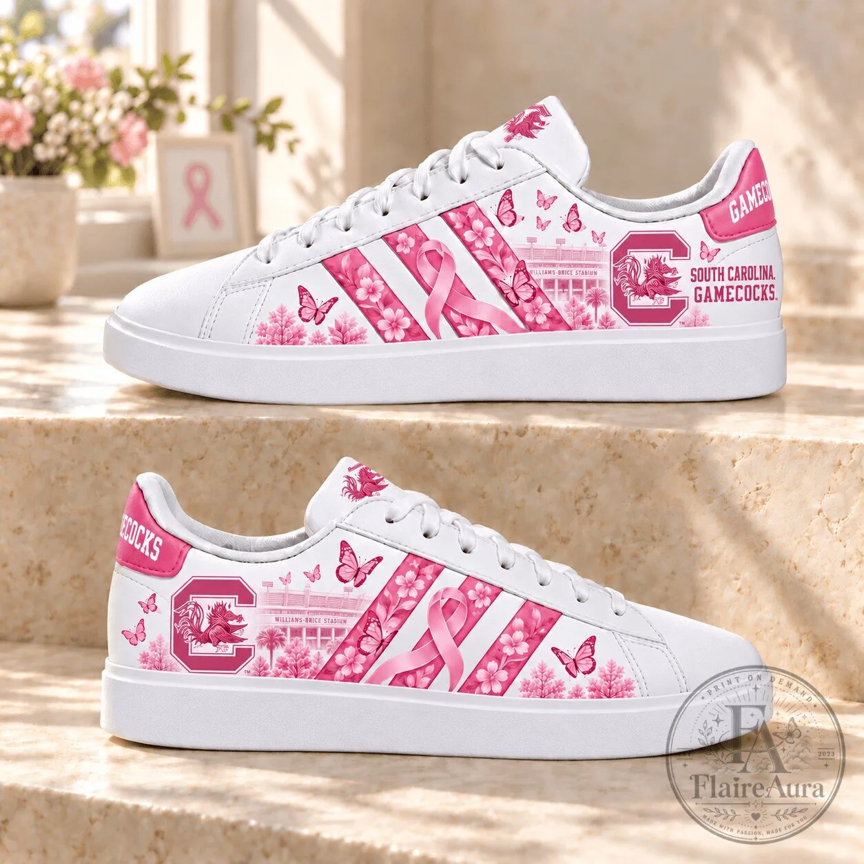 South Carolina Gamecocks Breast Cancer Awareness Custom Shoes