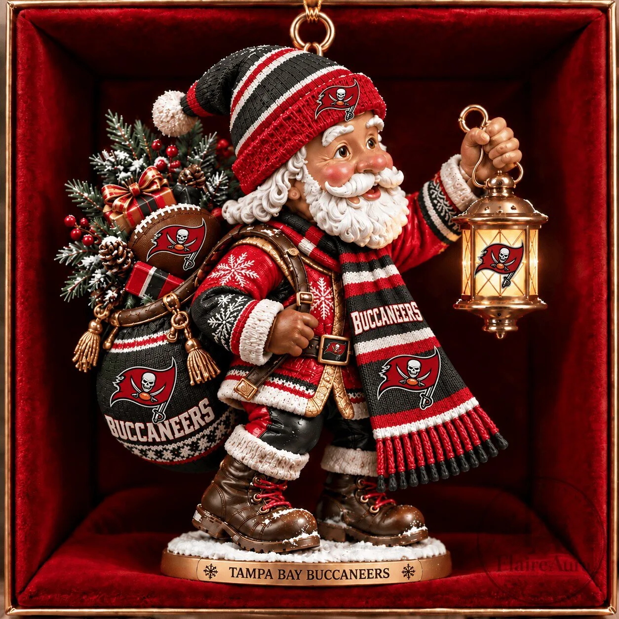 Tampa Bay Buccaneers Santa Claus Christmas Ornament for Holiday Tree Decor