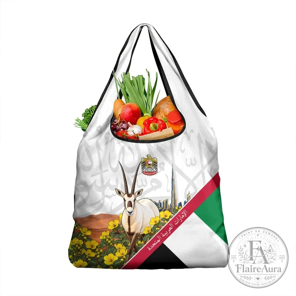 United Arab Emirates National Day Arabian Oryx Reusable Grocery Bag