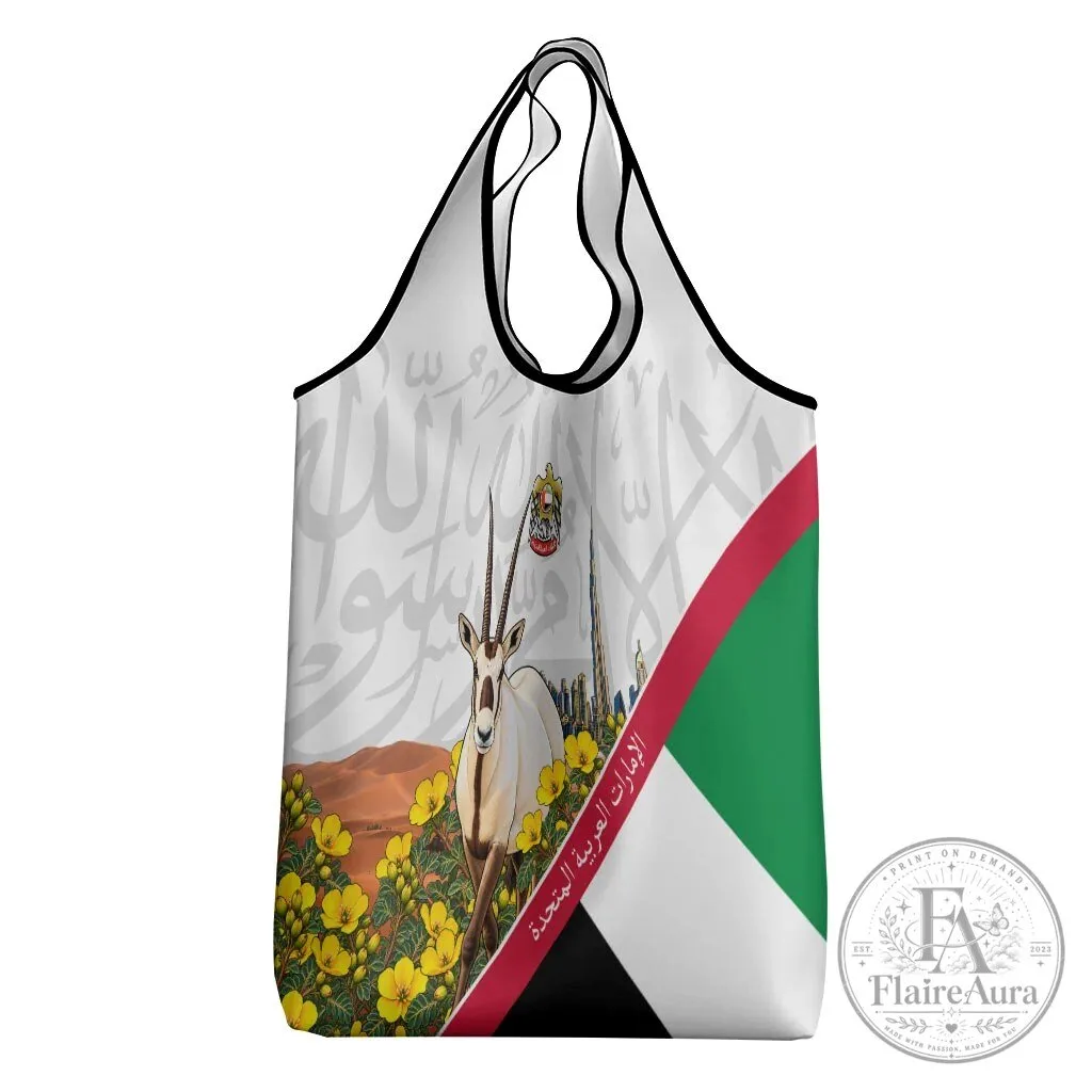 United Arab Emirates National Day Arabian Oryx Reusable Grocery Bag 9 United Arab Emirates National Day Arabian Oryx Reusable Grocery Bag