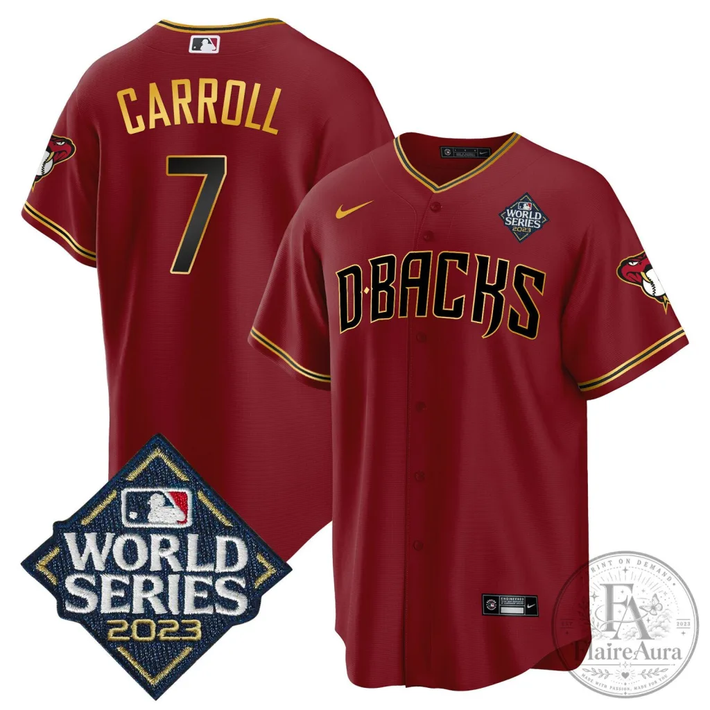 Corbin Carroll Baseball Jersey for the Arizona Diamondbacks 2023 World Series