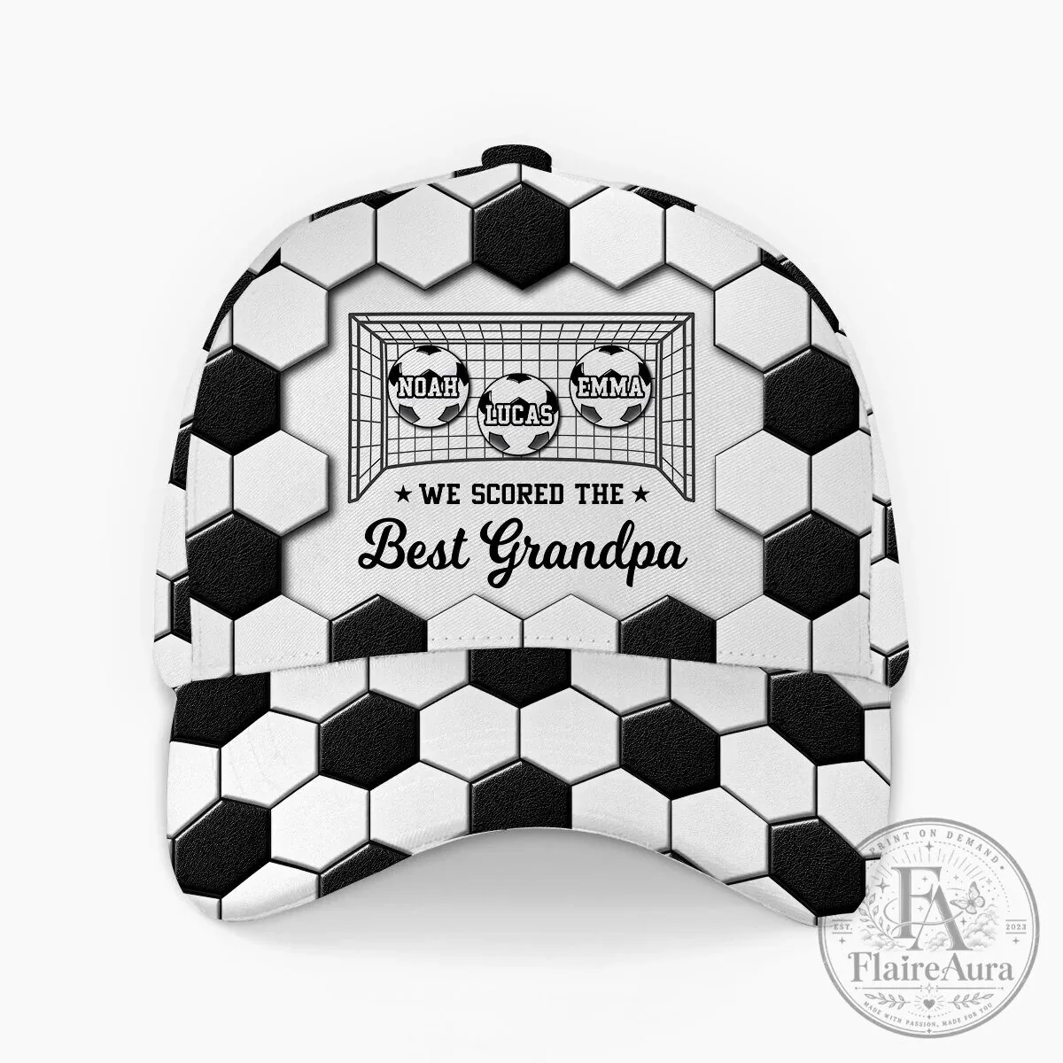 Personalized Soccer Ball We Scored The Best Grandpa Cap Hat