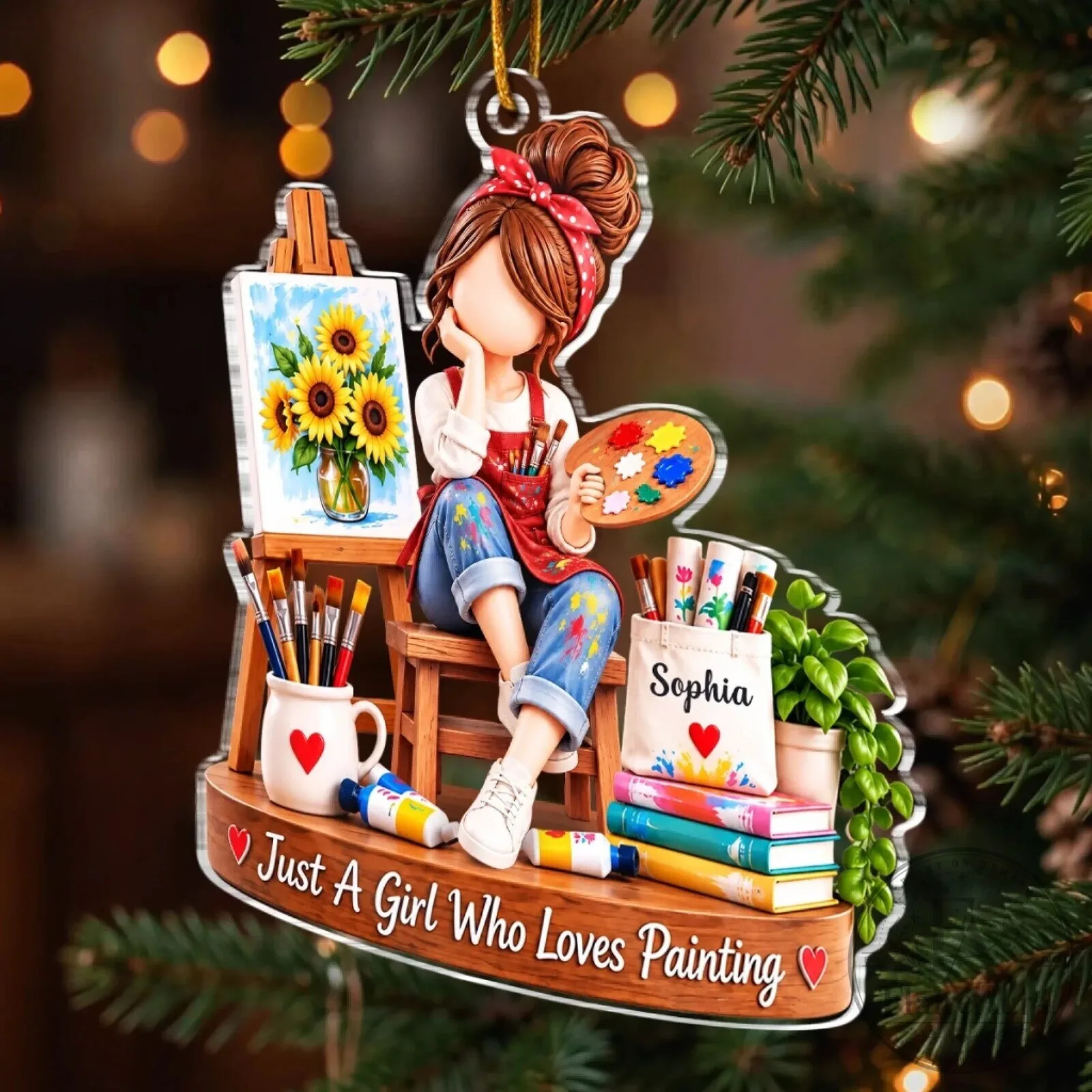 Personalized Just A Girl Who Loves Painting Artist Christmas Ornament 7 Personalized Just A Girl Who Loves Painting Artist Christmas Ornament