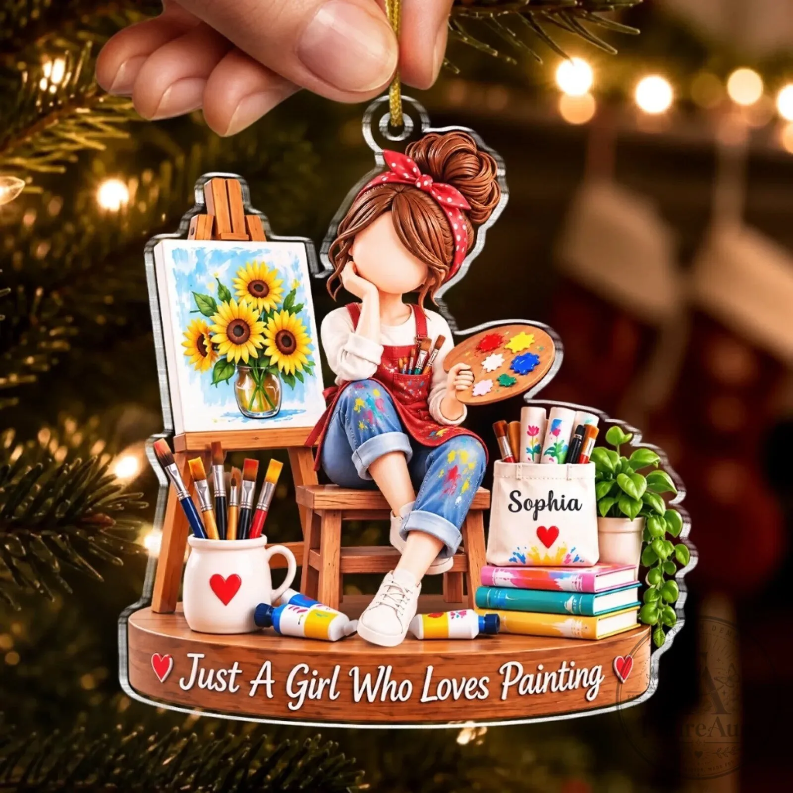 Personalized Just A Girl Who Loves Painting Artist Christmas Ornament 8 Personalized Just A Girl Who Loves Painting Artist Christmas Ornament