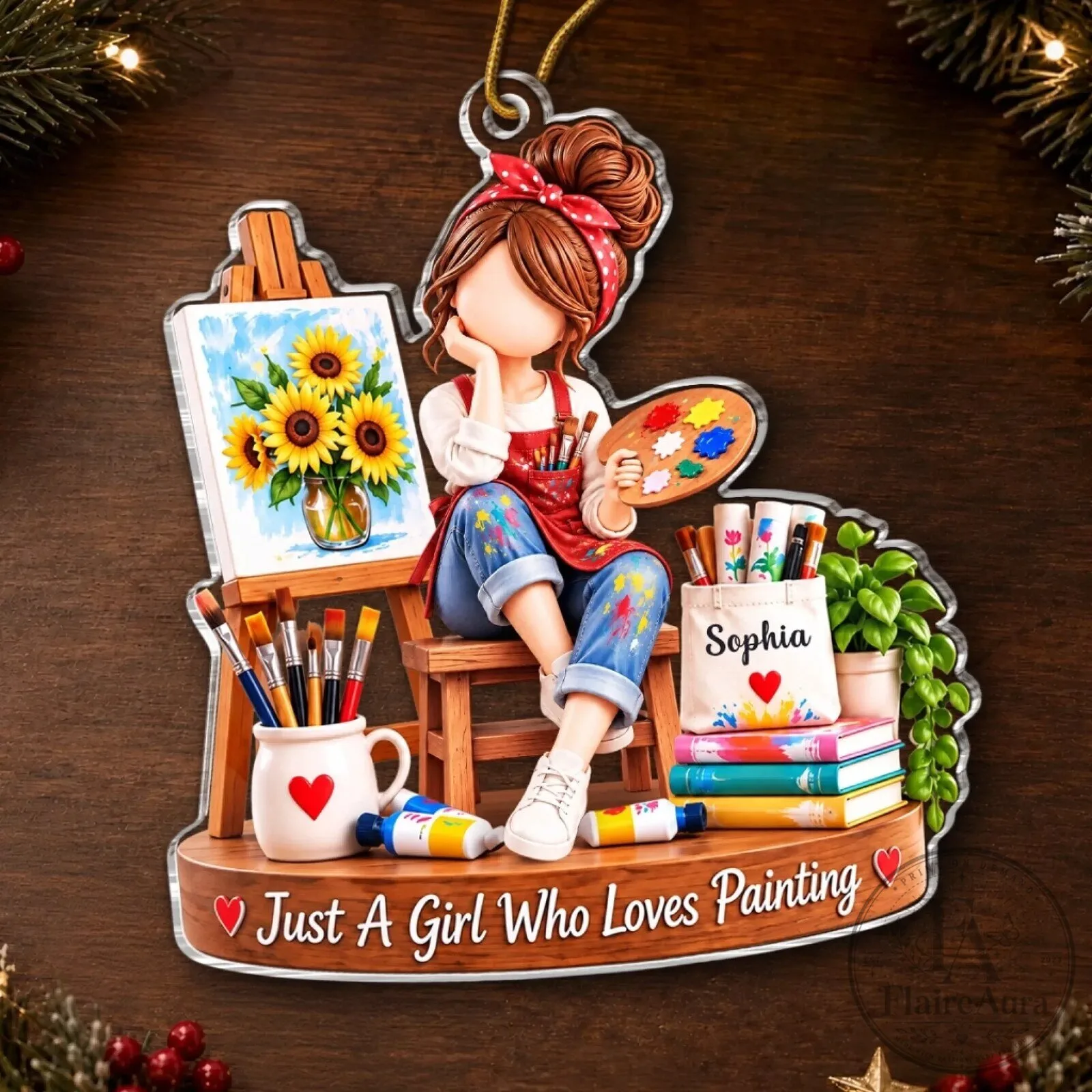 Personalized Just A Girl Who Loves Painting Artist Christmas Ornament 9 Personalized Just A Girl Who Loves Painting Artist Christmas Ornament