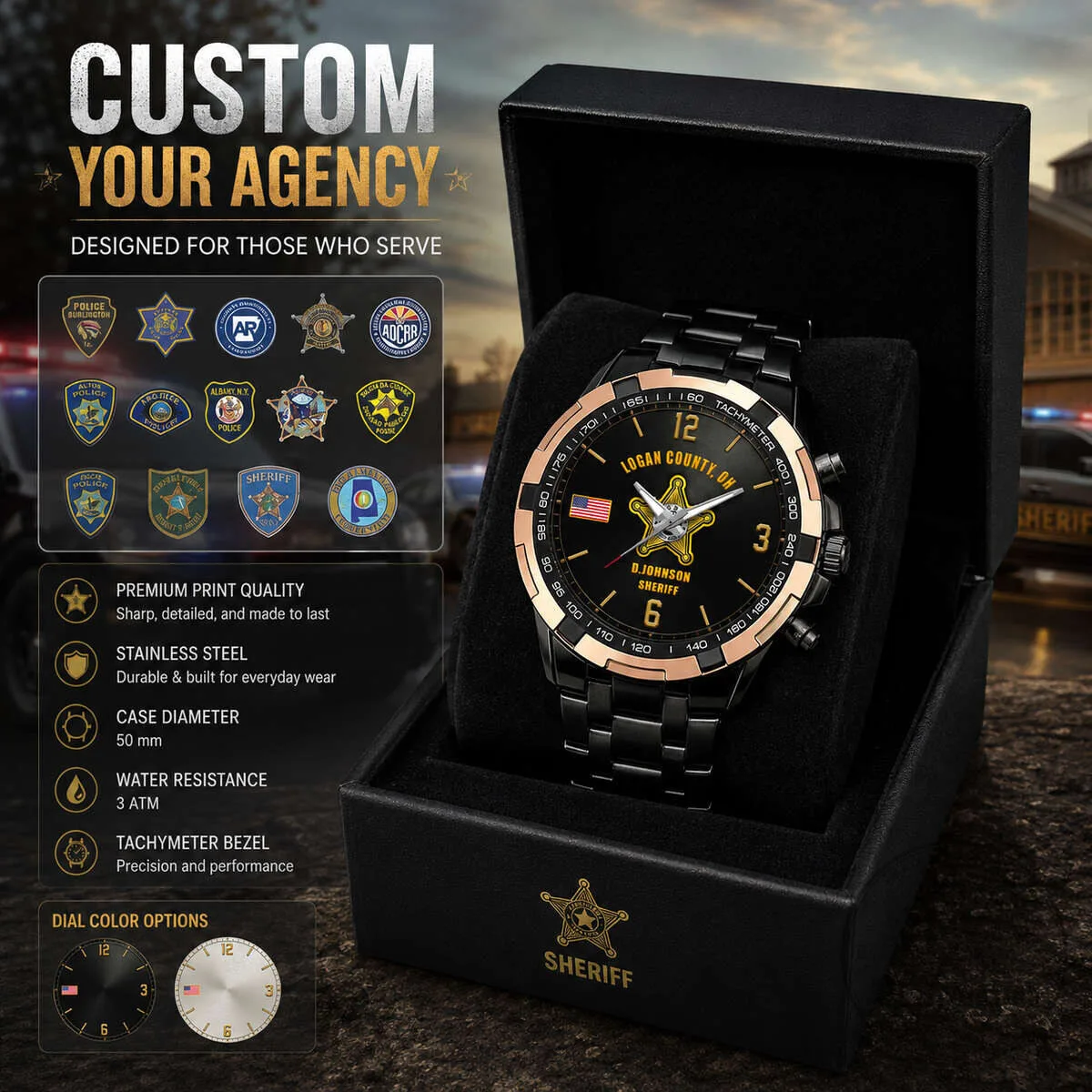 Custom Houston Police K9 Division Law Enforcement Stainless Steel Watch 9 Custom Houston Police K9 Division Law Enforcement Stainless Steel Watch