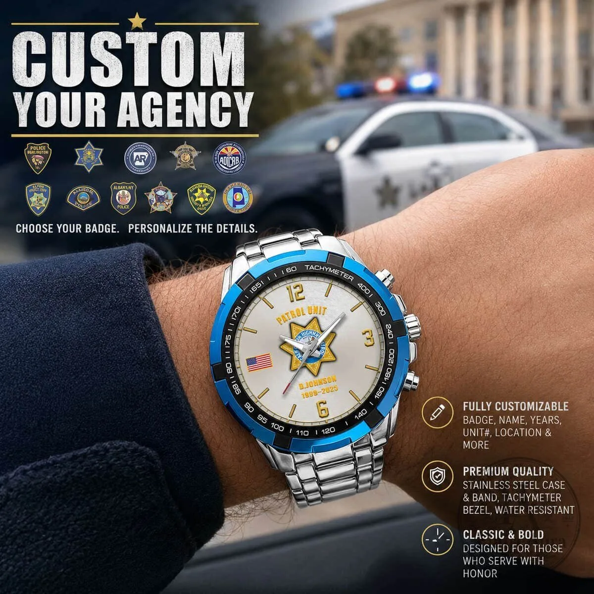 Custom Houston Police K9 Division Law Enforcement Stainless Steel Watch 10 Custom Houston Police K9 Division Law Enforcement Stainless Steel Watch