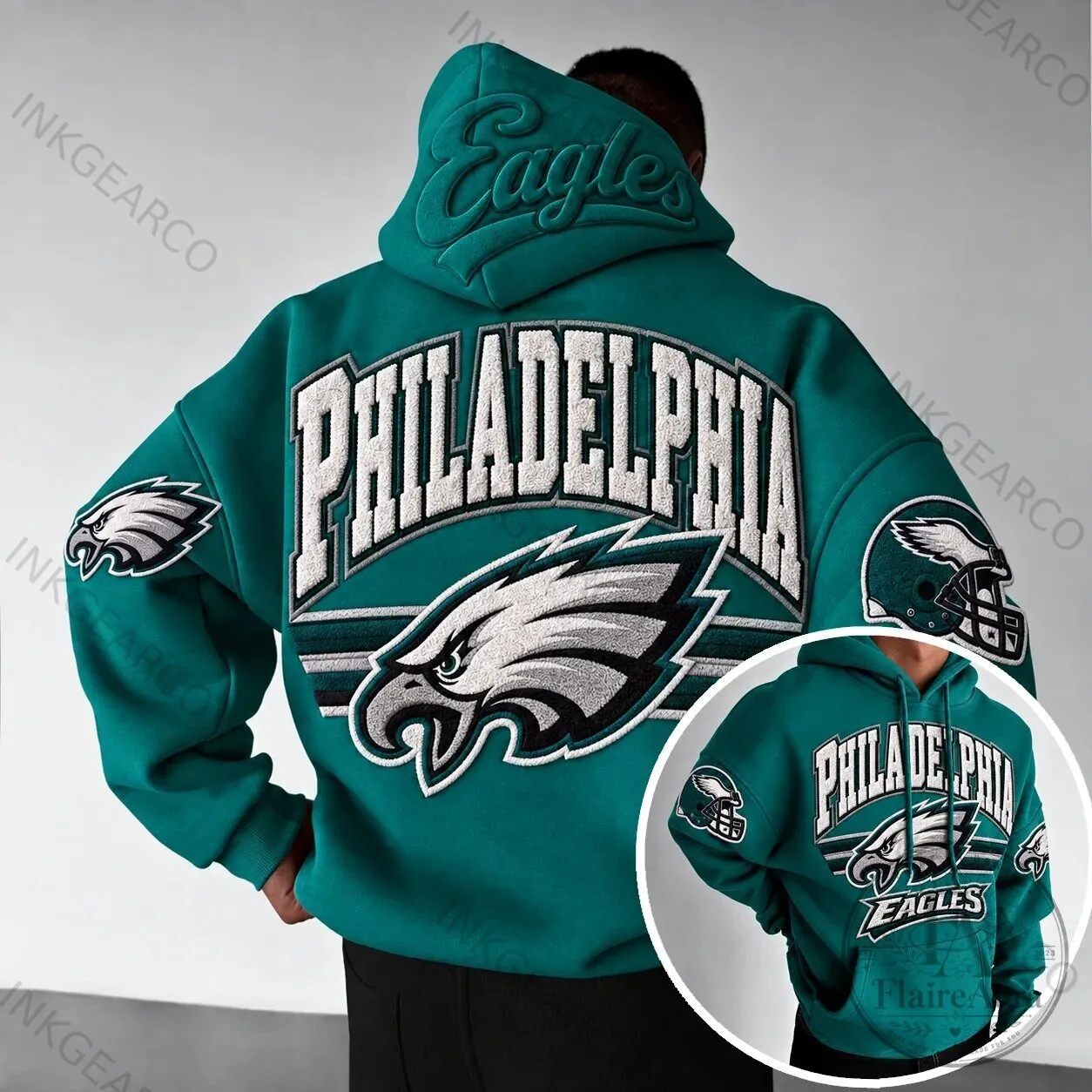 Philadelphia Eagles NFL Football Team Embroidered Hoodie
