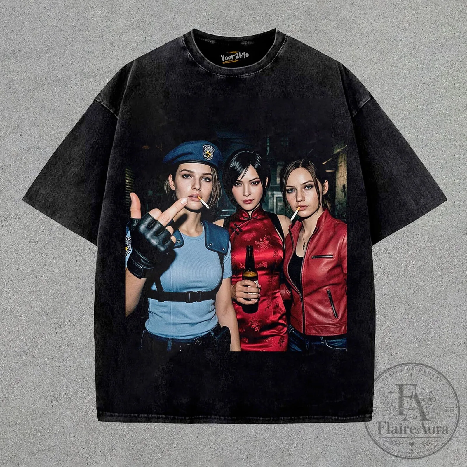 Resident Evil Jill Valentine Ada Wong Claire Redfield T-Shirt