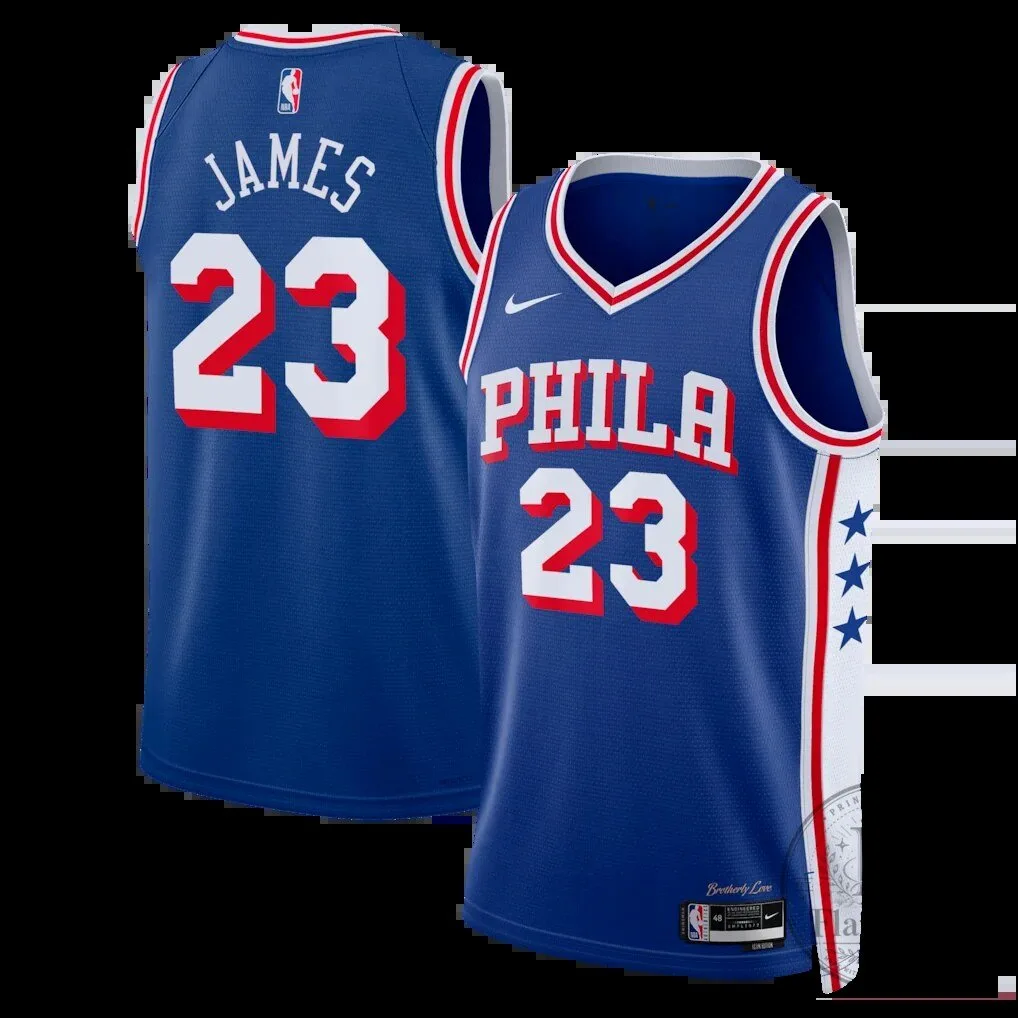 LeBron James Philadelphia 76ers Blue Basketball Swingman Jersey