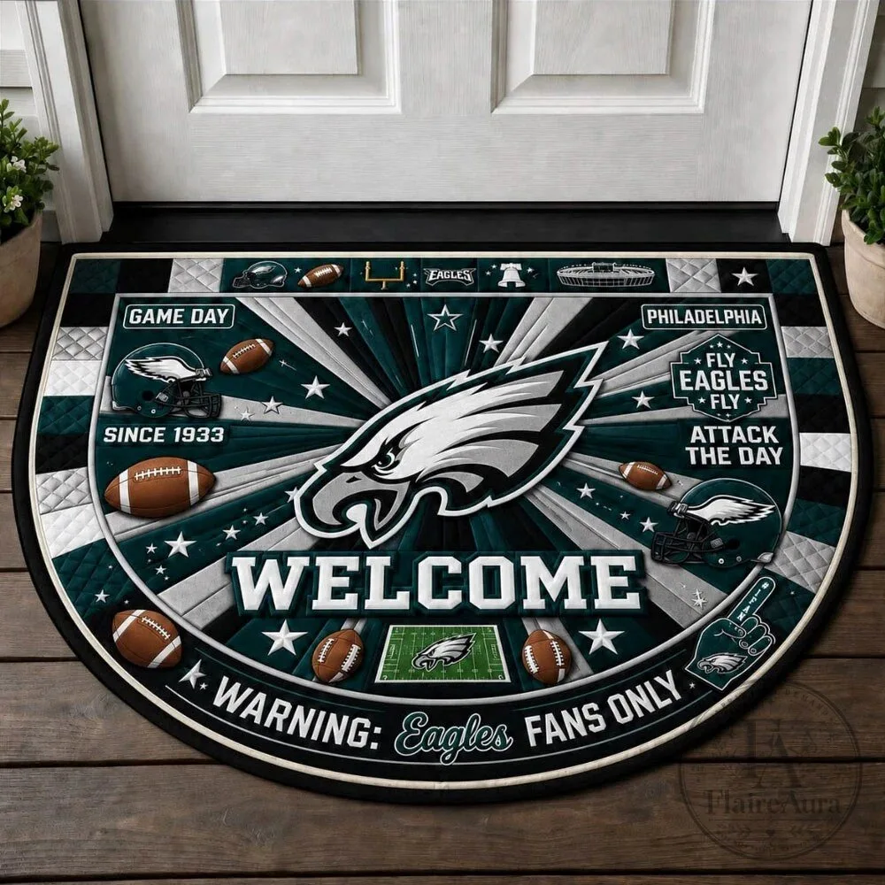 Philadelphia Eagles Welcome Game Day Football Fans Only Doormat
