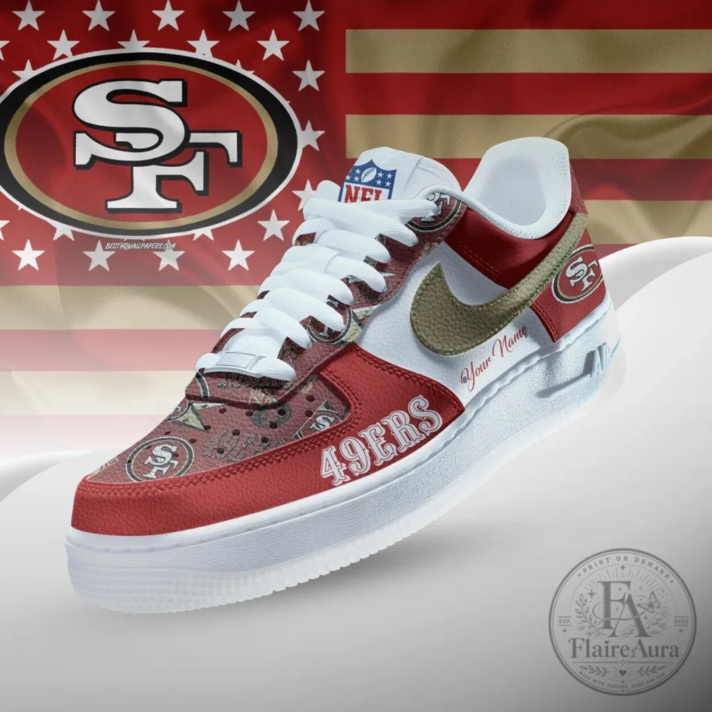 San Francisco 49ers NFL Team Logo Personalized Athletic Shoes