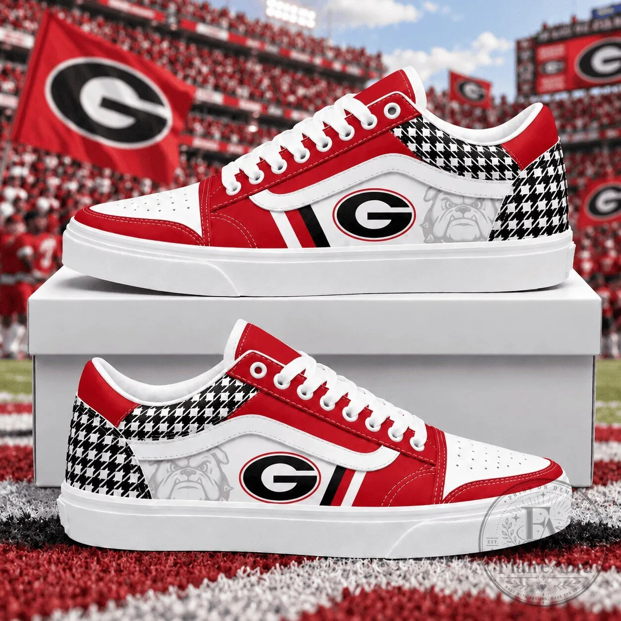 Georgia Bulldogs NCAA Classic Houndstooth Sideline Athletic Shoes