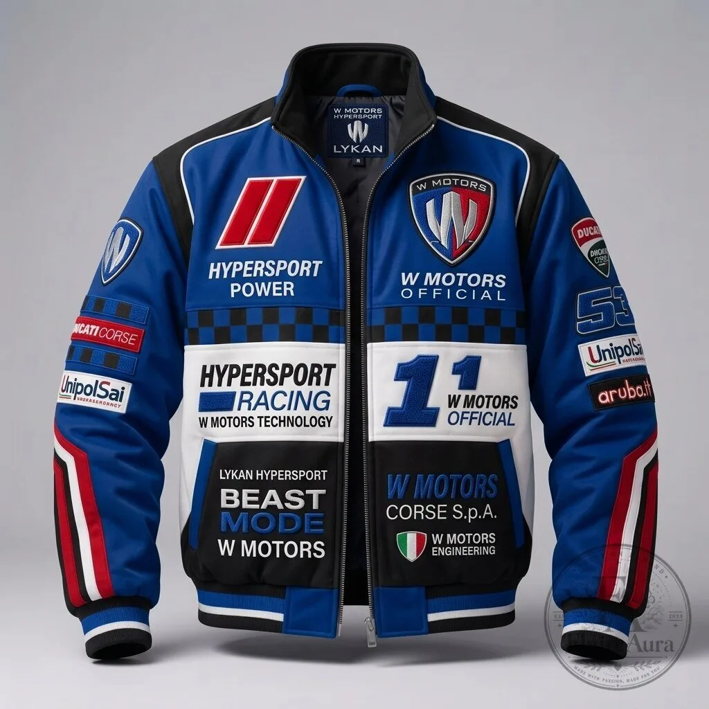 W Motors Lykan Hypersport Beast Mode Racing Team Blue Jacket