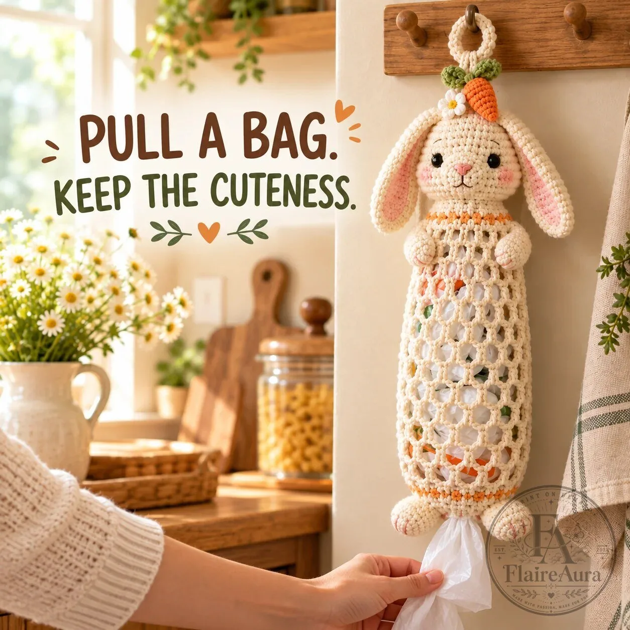 Crochet Goat Bag Holder DIY Craft Kit with Yarn, Hook, Accessories, Pattern 29 Crochet Goat Bag Holder DIY Craft Kit with Yarn, Hook, Accessories, Pattern