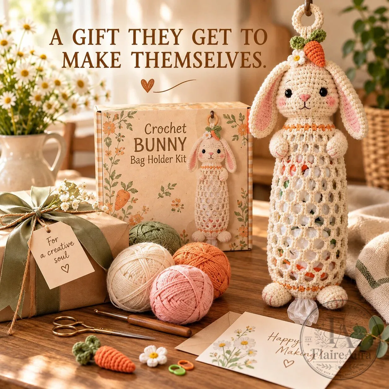 Crochet Goat Bag Holder DIY Craft Kit with Yarn, Hook, Accessories, Pattern 40 Crochet Goat Bag Holder DIY Craft Kit with Yarn, Hook, Accessories, Pattern
