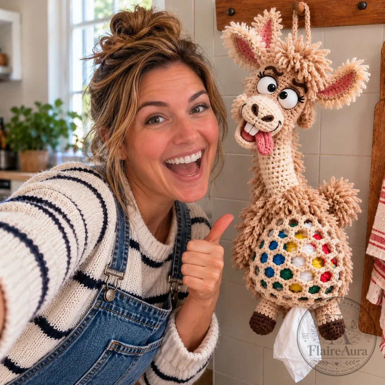 Crochet Goat Bag Holder DIY Craft Kit with Yarn, Hook, Accessories, Pattern 47 Crochet Goat Bag Holder DIY Craft Kit with Yarn, Hook, Accessories, Pattern