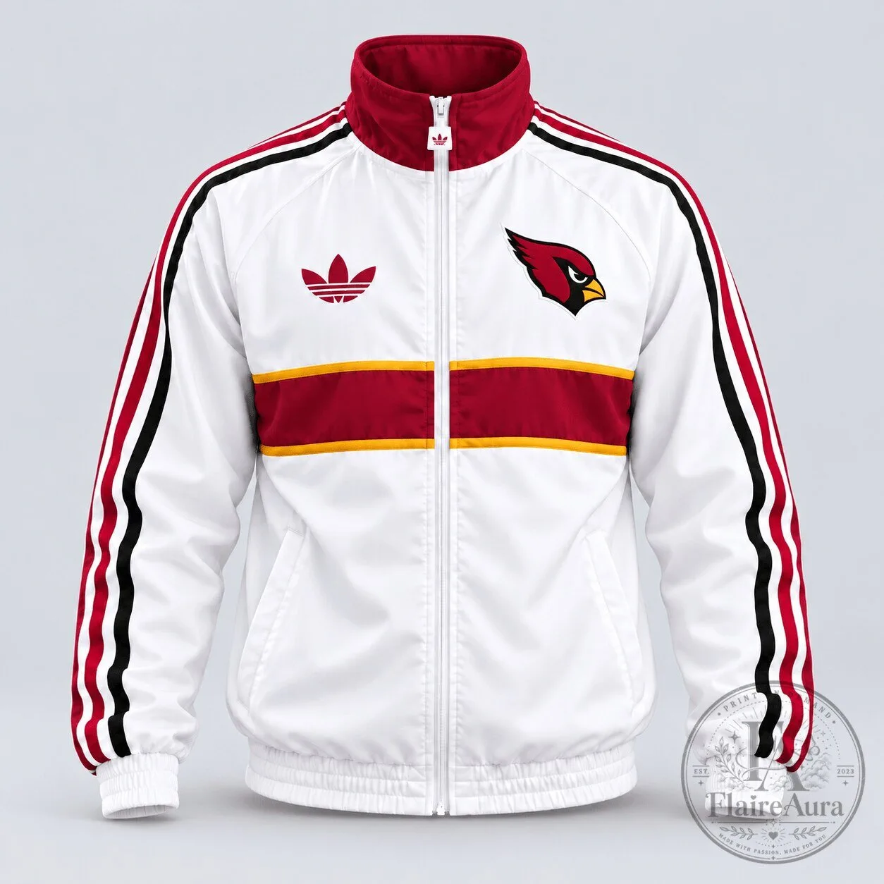 Arizona Cardinals Vintage Heritage Triple Stripe Full-Zip Track Jacket