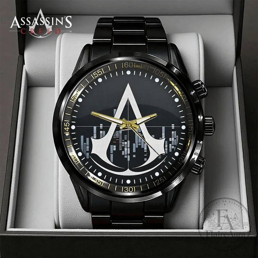 Assassin's Creed Video Game Logo Black Stainless Steel Watch