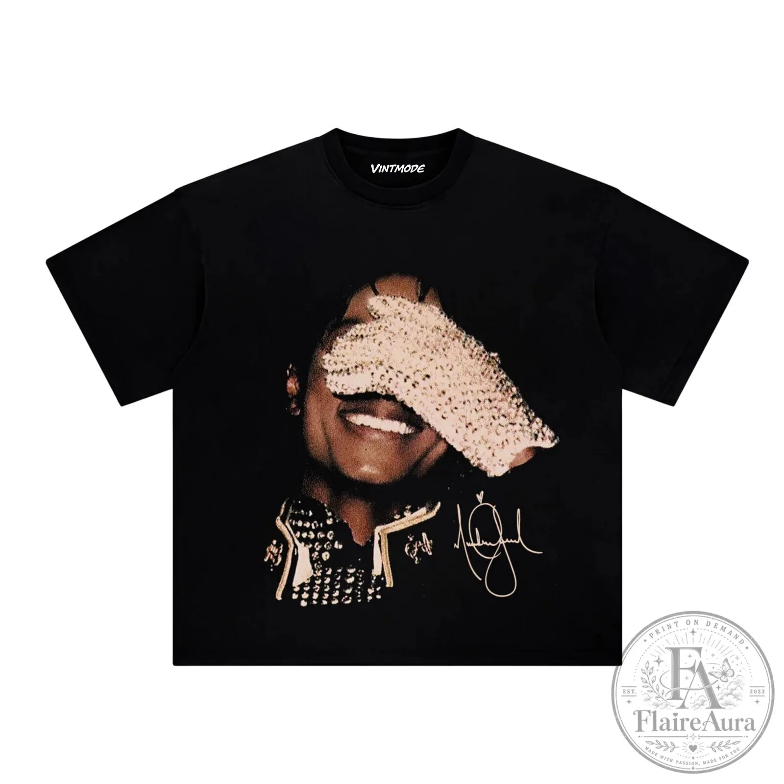 Michael Jackson Sequin Glove Thriller Era Pop Music Icon T-Shirt