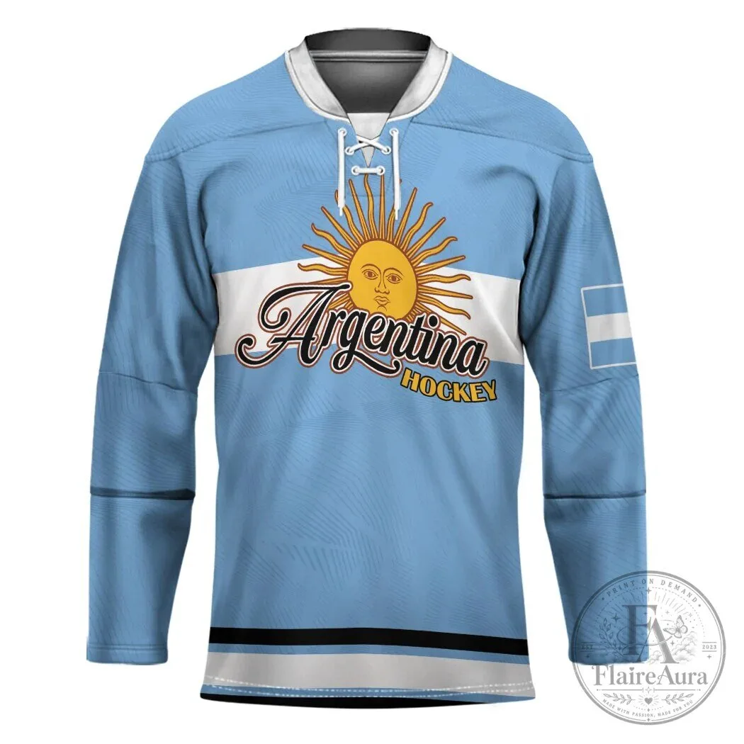 Argentina Hockey Los Leones Go Champions Ice Hockey Jersey 3 Argentina Hockey Los Leones Go Champions Ice Hockey Jersey