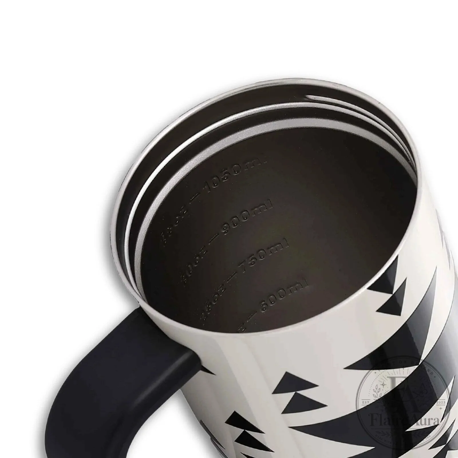 Aztec Pattern Black and White Insulated Stainless Steel Tumbler with Handle 11 Aztec Pattern Black and White Insulated Stainless Steel Tumbler with Handle