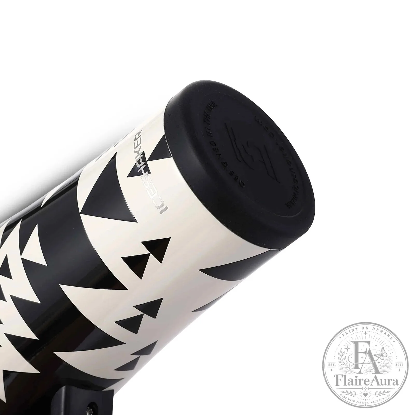 Aztec Pattern Black and White Insulated Stainless Steel Tumbler with Handle 13 Aztec Pattern Black and White Insulated Stainless Steel Tumbler with Handle