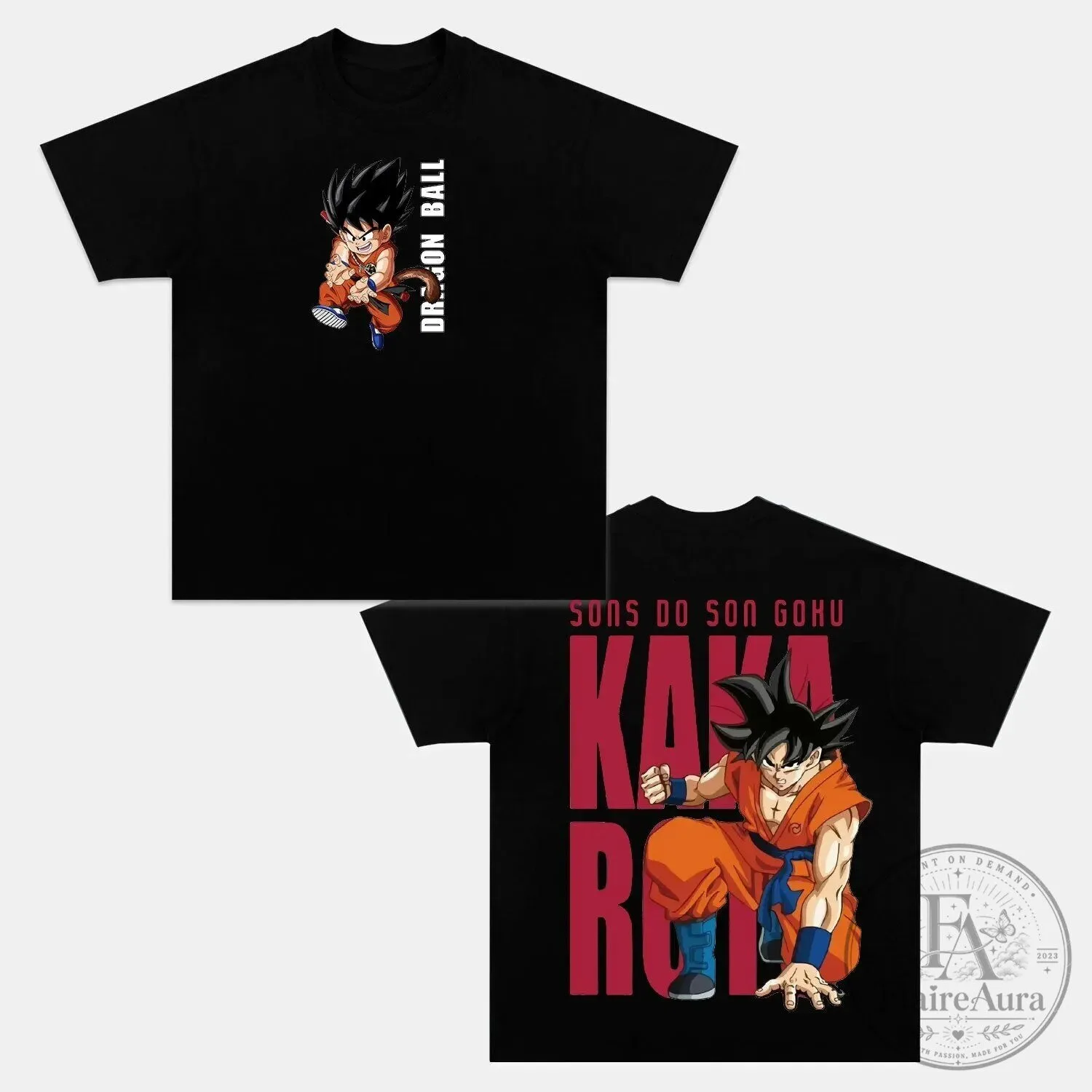 Vintage Black T-Shirt Inspired by Anime Featuring Super Saiyan Son Goku from Dragon Ball Z