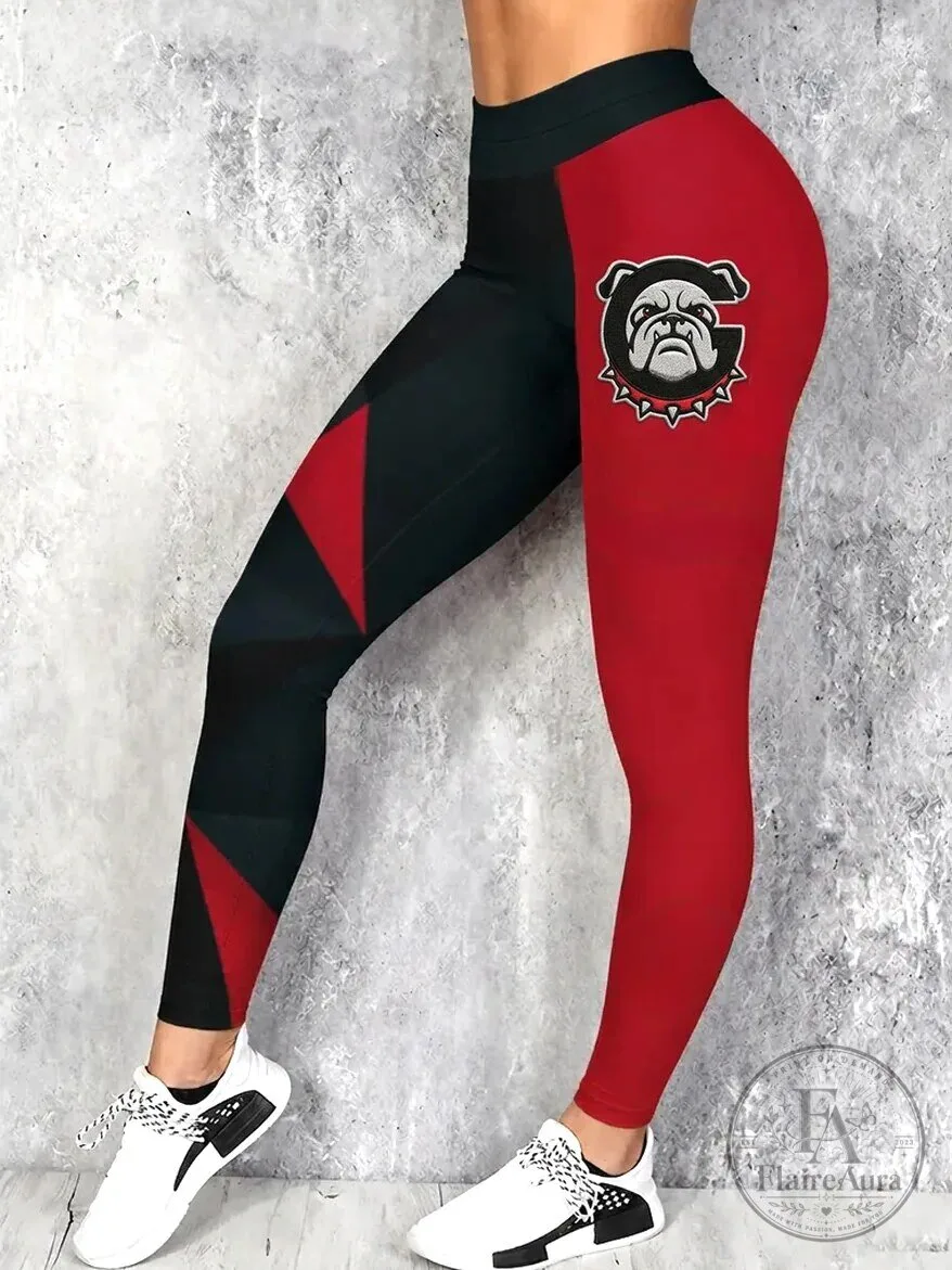 Georgia Bulldogs Women's Football Team Logo Printed Leggings