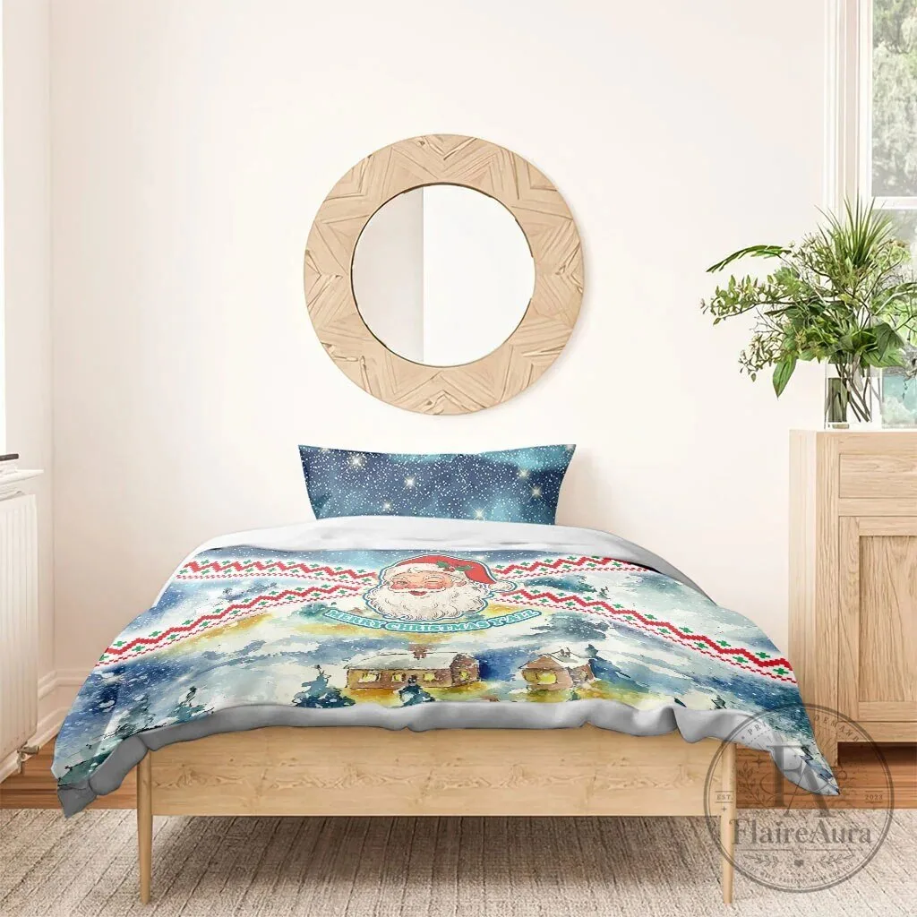 Merry Christmas Y'all Santa Claus Winter Wonderland Bedding Set 13 Merry Christmas Y