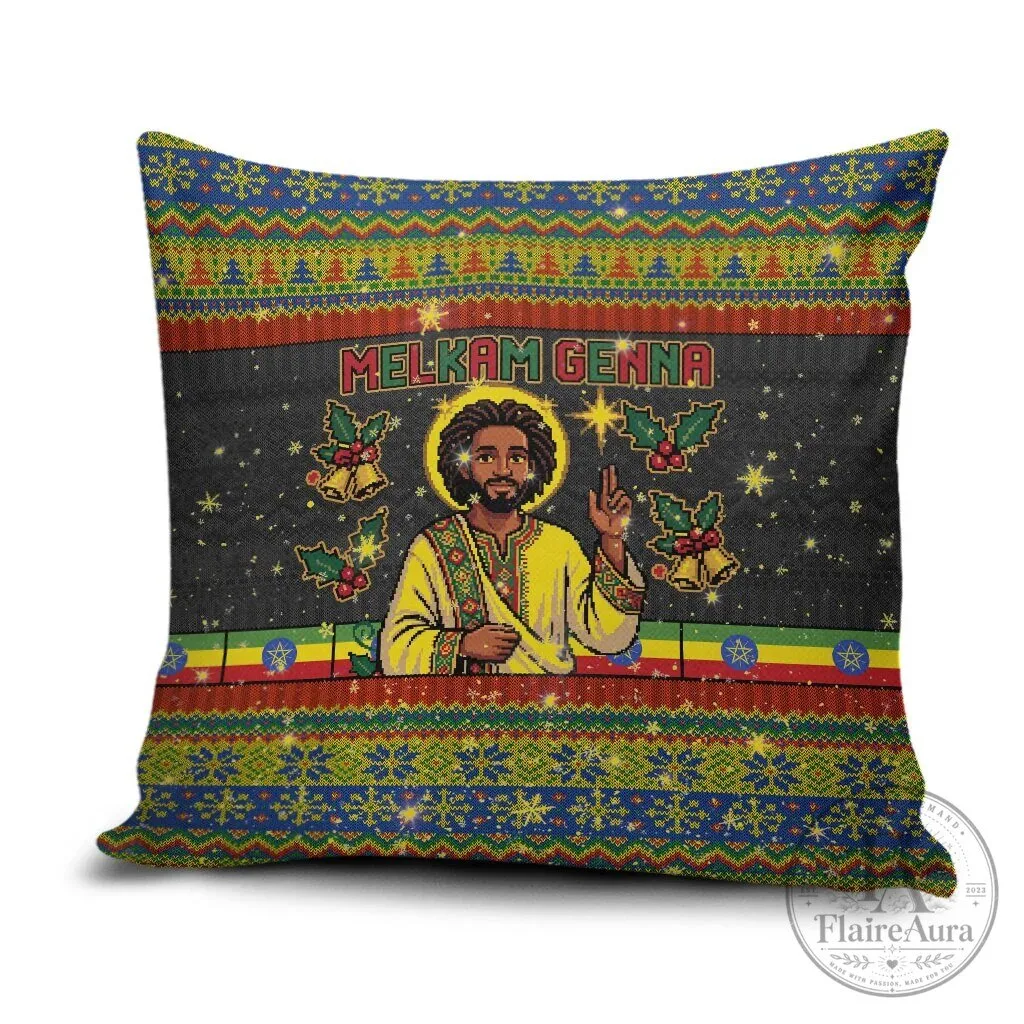 Ethiopian Melkam Genna Jesus Christ Christmas Holiday Pillow Cover