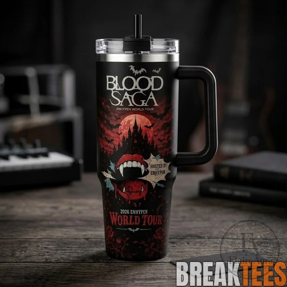 ENHYPEN World Tour Blood Saga Kpop Concert Merch Stainless Steel Tumbler with Handle