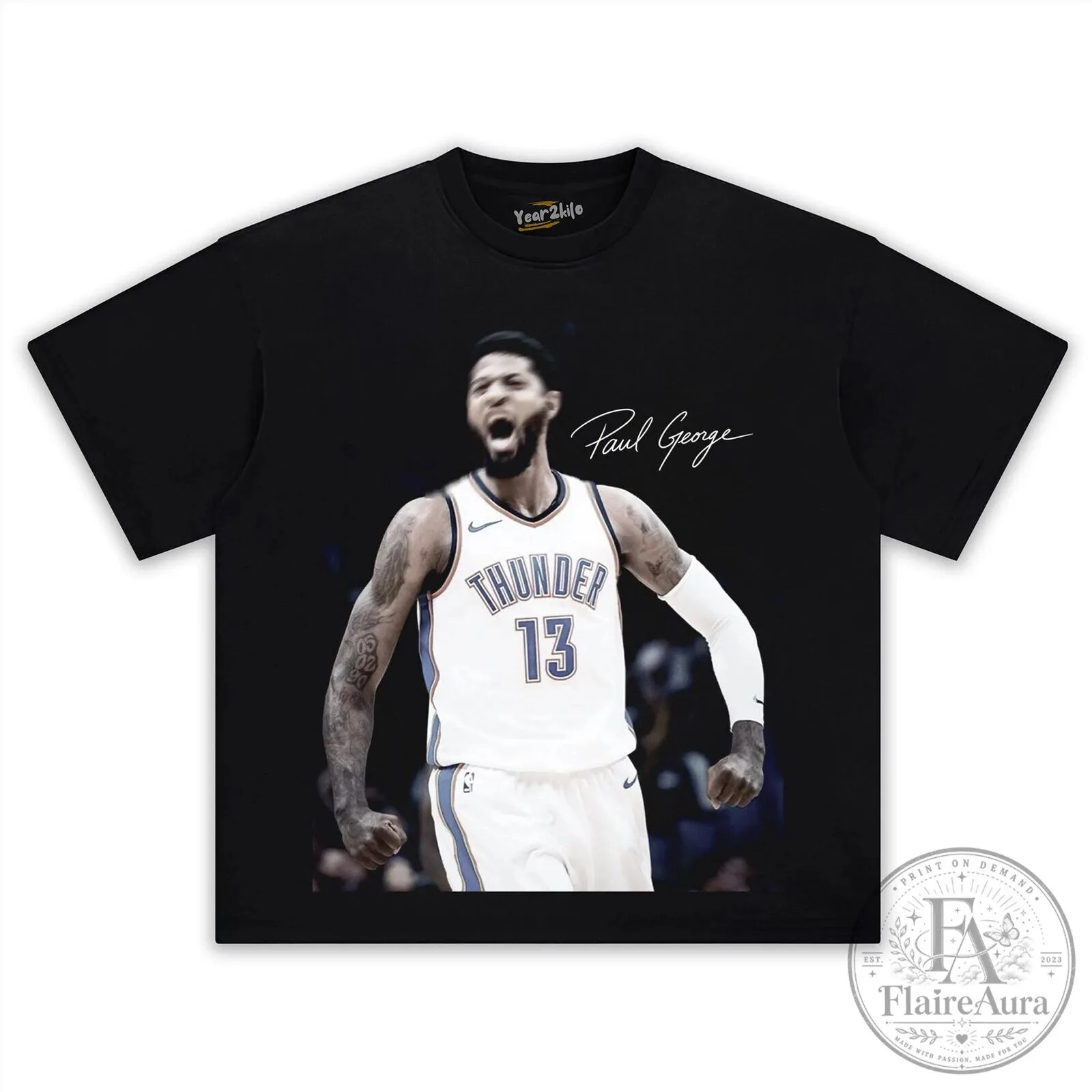 Paul George Oklahoma City Thunder Basketball Player Graphic T-Shirt