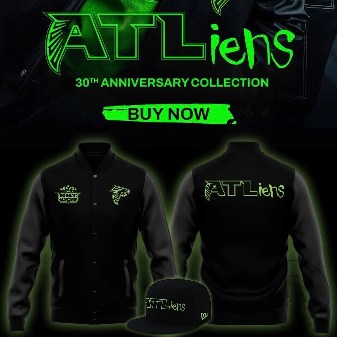 Outkast Atlanta Falcons ATLiens 30th Anniversary Collection Bomber Jacket