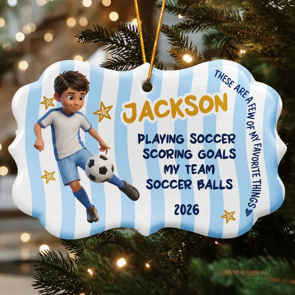 Personalized Soccer Player Favorite Things Christmas Keepsake Ornament Personalized Soccer Player Favorite Things Christmas Keepsake Ornament