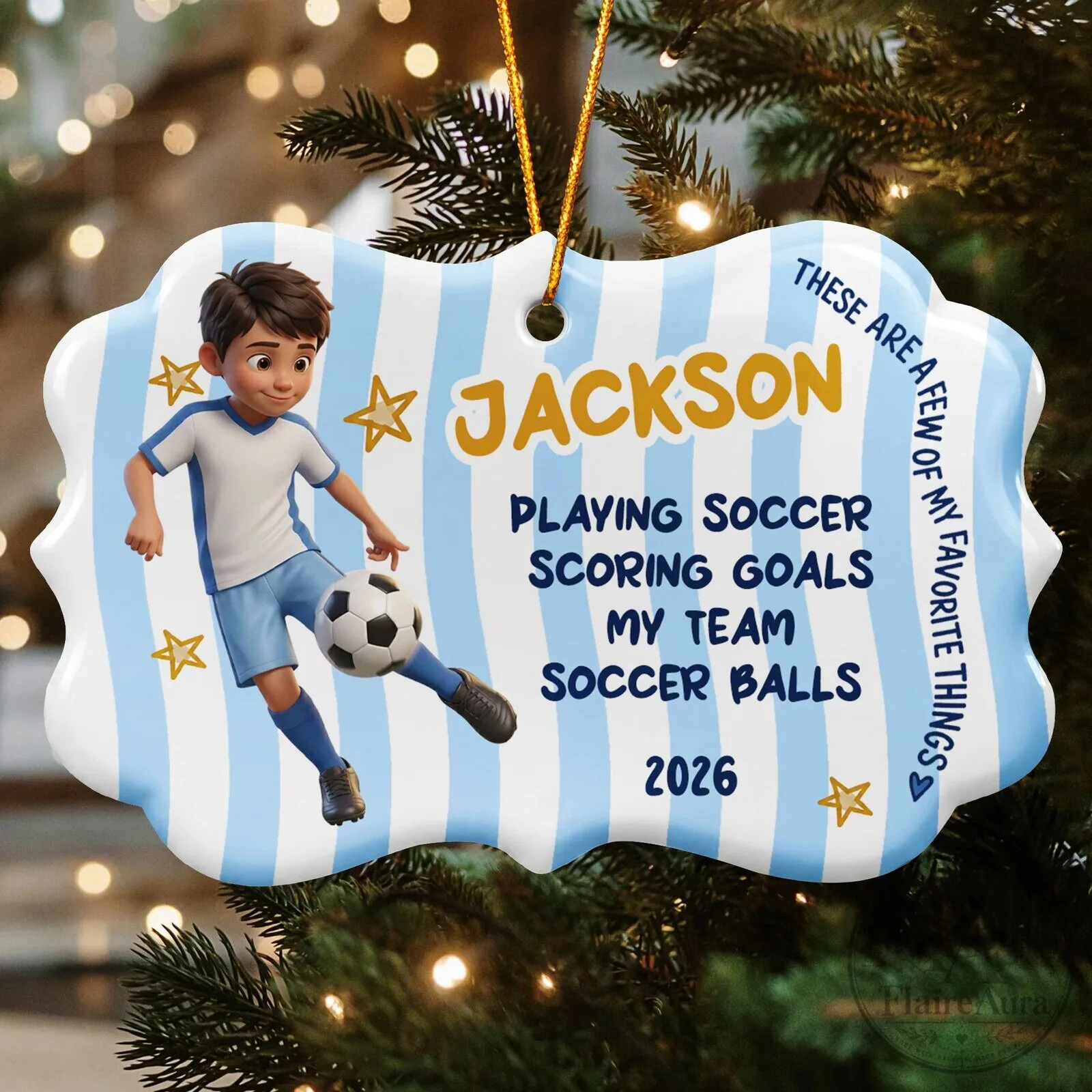 Personalized Soccer Player Favorite Things Christmas Keepsake Ornament 7 Personalized Soccer Player Favorite Things Christmas Keepsake Ornament