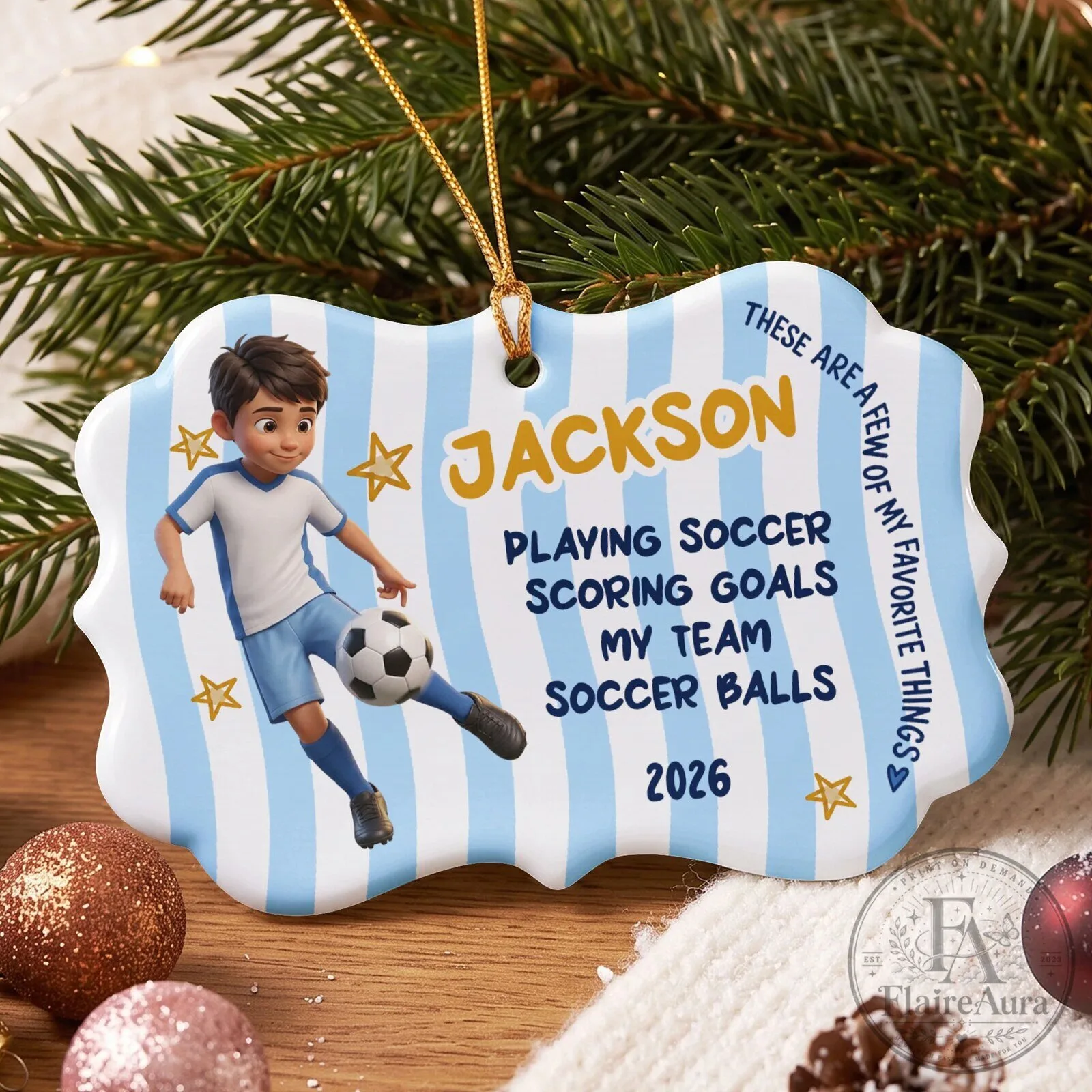 Personalized Soccer Player Favorite Things Christmas Keepsake Ornament 10 Personalized Soccer Player Favorite Things Christmas Keepsake Ornament