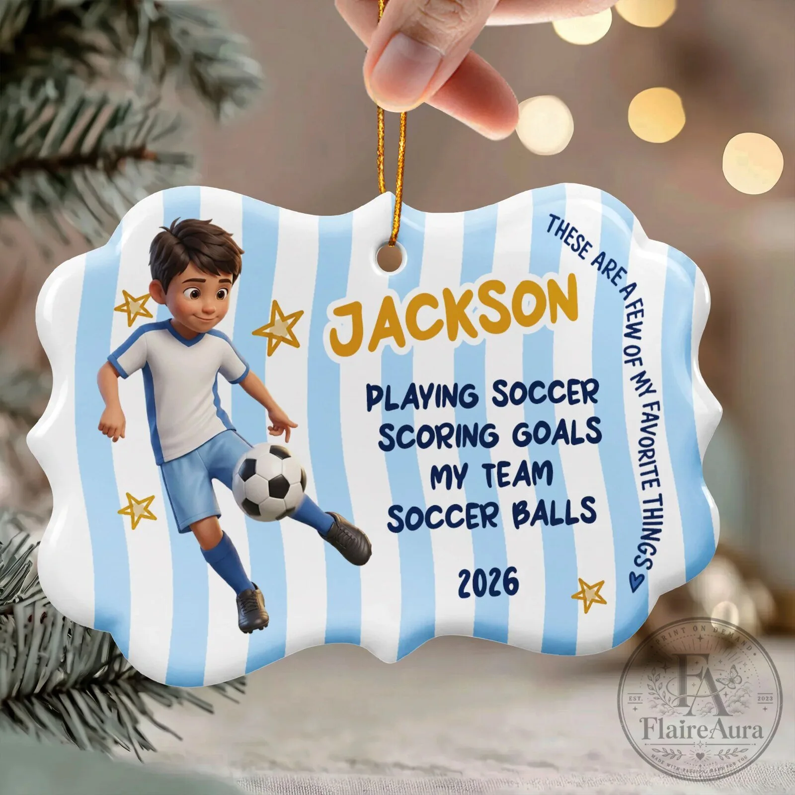 Personalized Soccer Player Favorite Things Christmas Keepsake Ornament 11 Personalized Soccer Player Favorite Things Christmas Keepsake Ornament