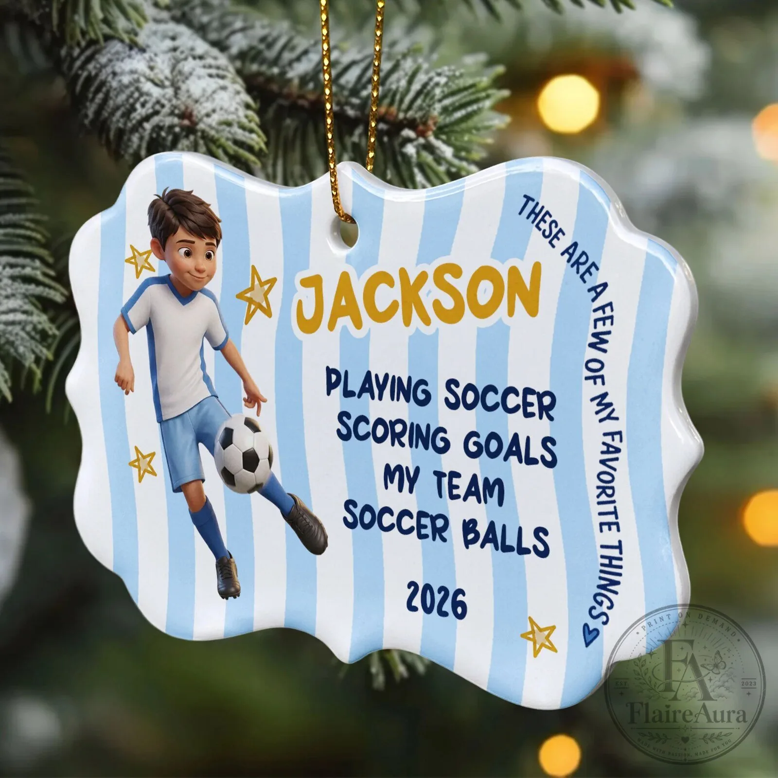 Personalized Soccer Player Favorite Things Christmas Keepsake Ornament 12 Personalized Soccer Player Favorite Things Christmas Keepsake Ornament