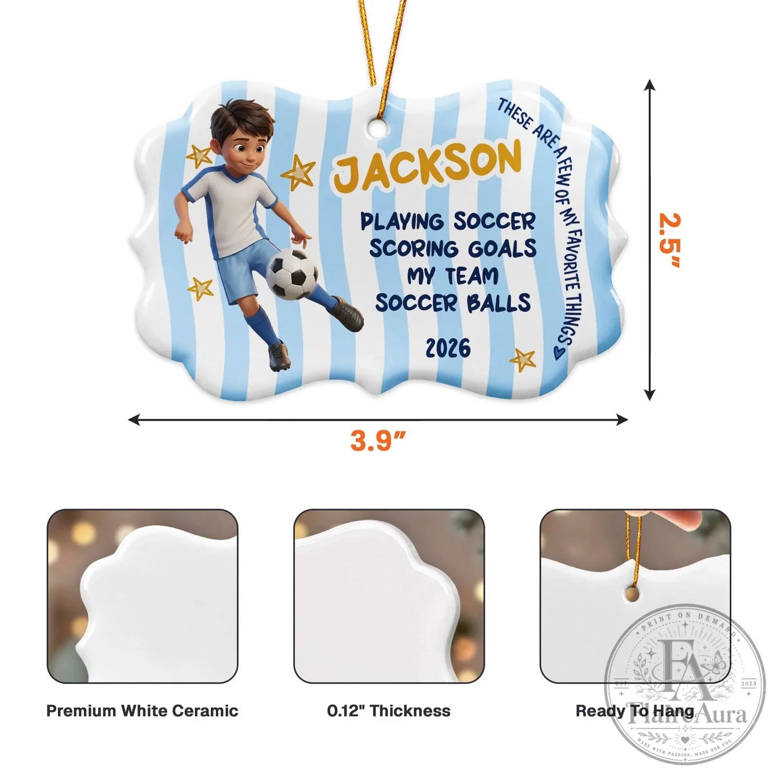 Personalized Soccer Player Favorite Things Christmas Keepsake Ornament 13 Personalized Soccer Player Favorite Things Christmas Keepsake Ornament