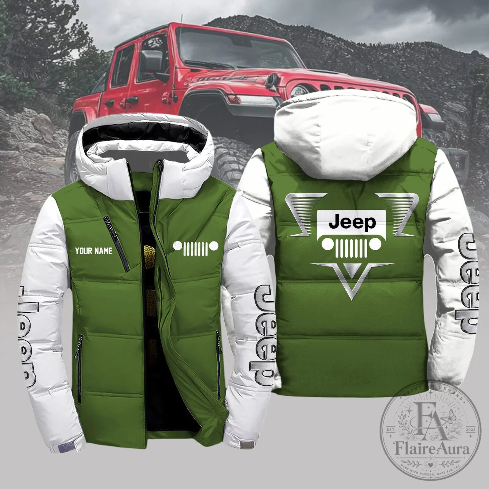 Jeep Winter Puffer Jacket with Hood
