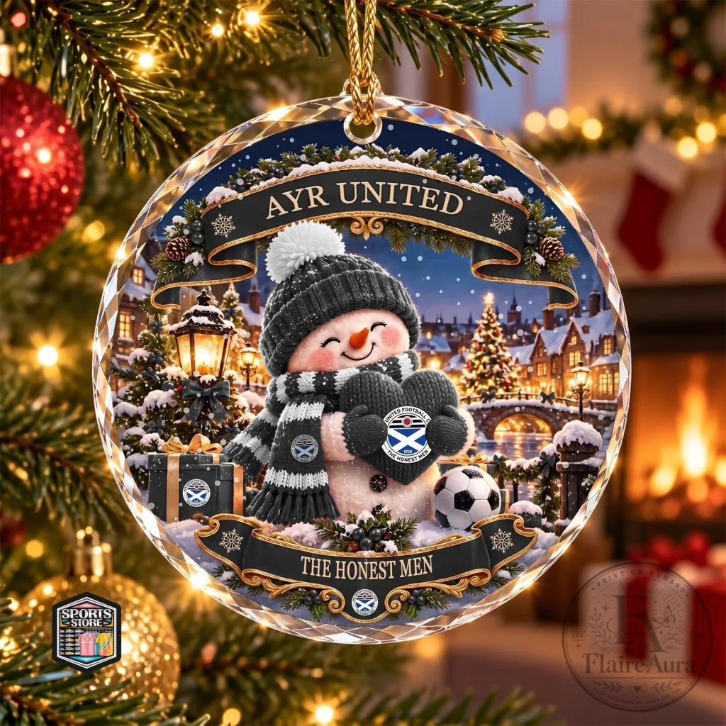 Ayr United Football Club Snowman Christmas Tree Ornament Ayr United Football Club Snowman Christmas Tree Ornament