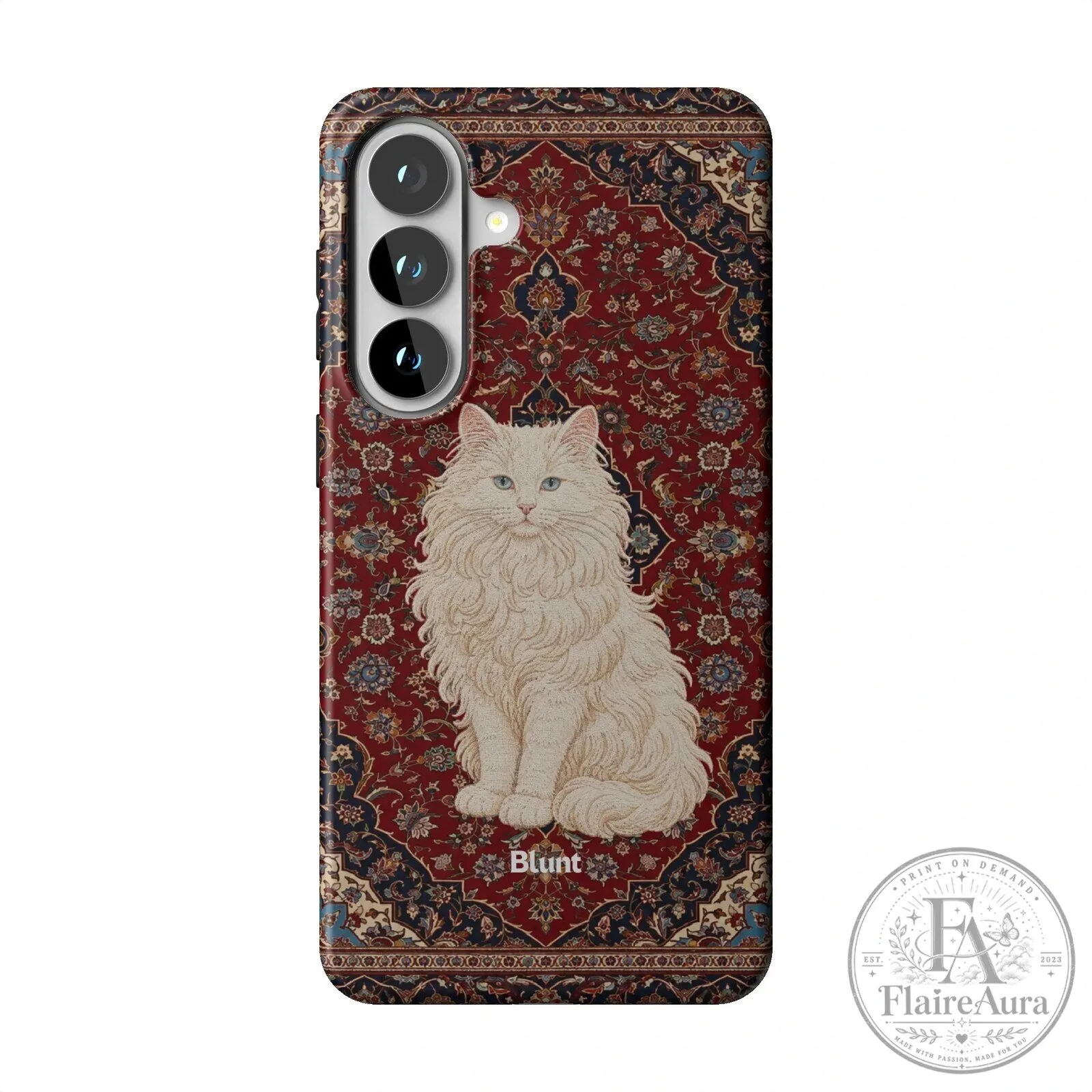 Persian Cat on Red Oriental Rug Pattern Samsung Galaxy Phone Case 16 Persian Cat on Red Oriental Rug Pattern Samsung Galaxy Phone Case
