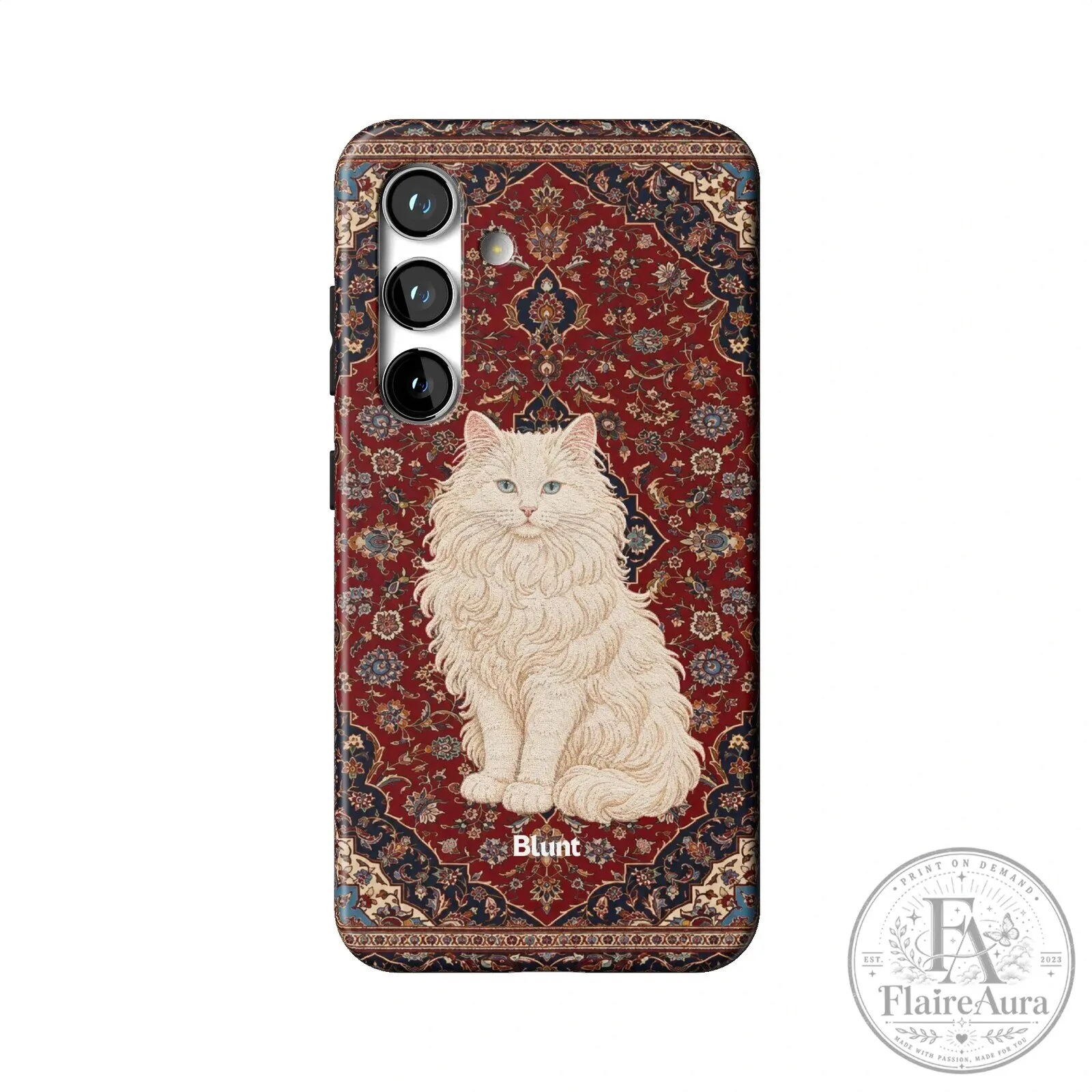 Persian Cat on Red Oriental Rug Pattern Samsung Galaxy Phone Case 21 Persian Cat on Red Oriental Rug Pattern Samsung Galaxy Phone Case