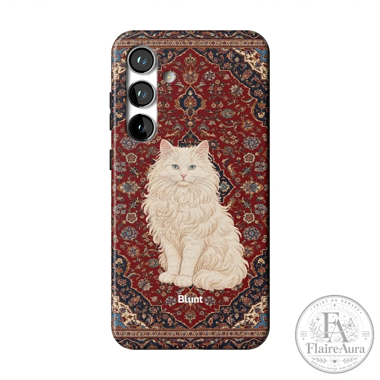 Persian Cat on Red Oriental Rug Pattern Samsung Galaxy Phone Case 22 Persian Cat on Red Oriental Rug Pattern Samsung Galaxy Phone Case