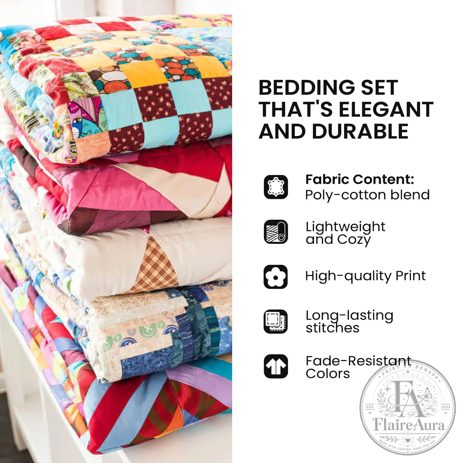 Woodland Stag Skull Patchwork Quilted Bedding Set 7 Woodland Stag Skull Patchwork Quilted Bedding Set